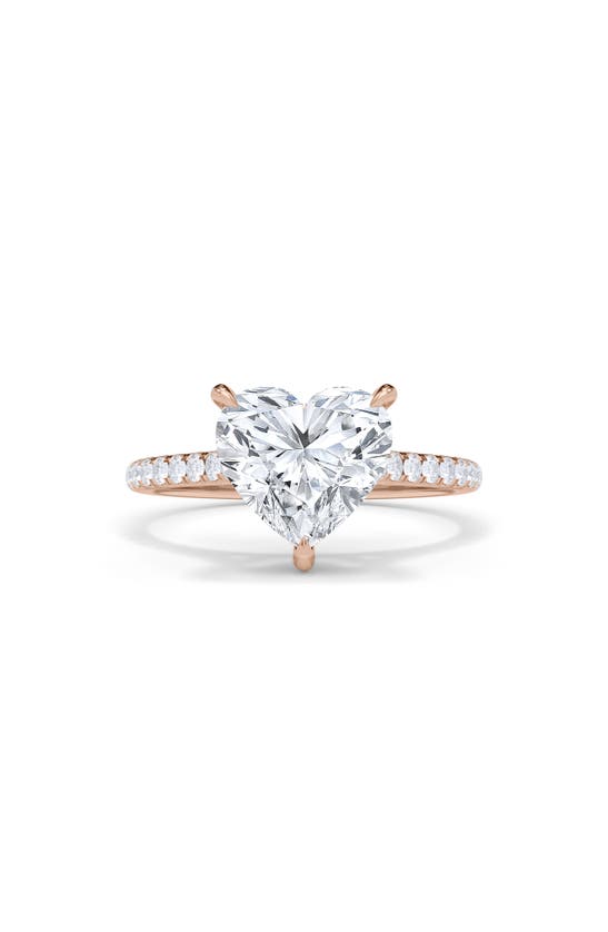 Shop Hautecarat 18k White Gold Heart Cut Lab Created Diamond Engagement Ring In 18k Rose Gold