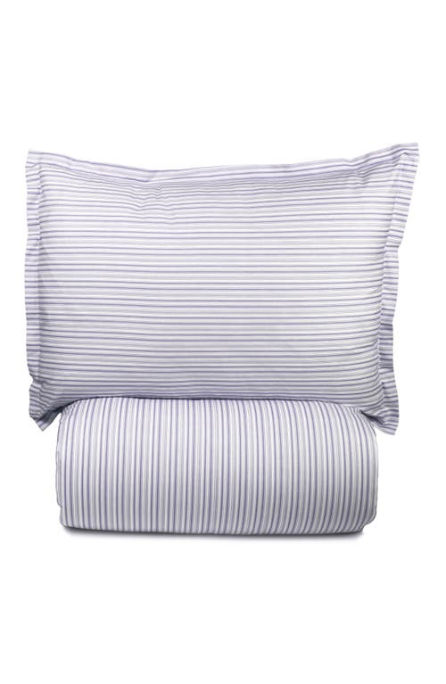 Shop Melange Home Percale Stripe Duvet Cover & Sham Set In Violet