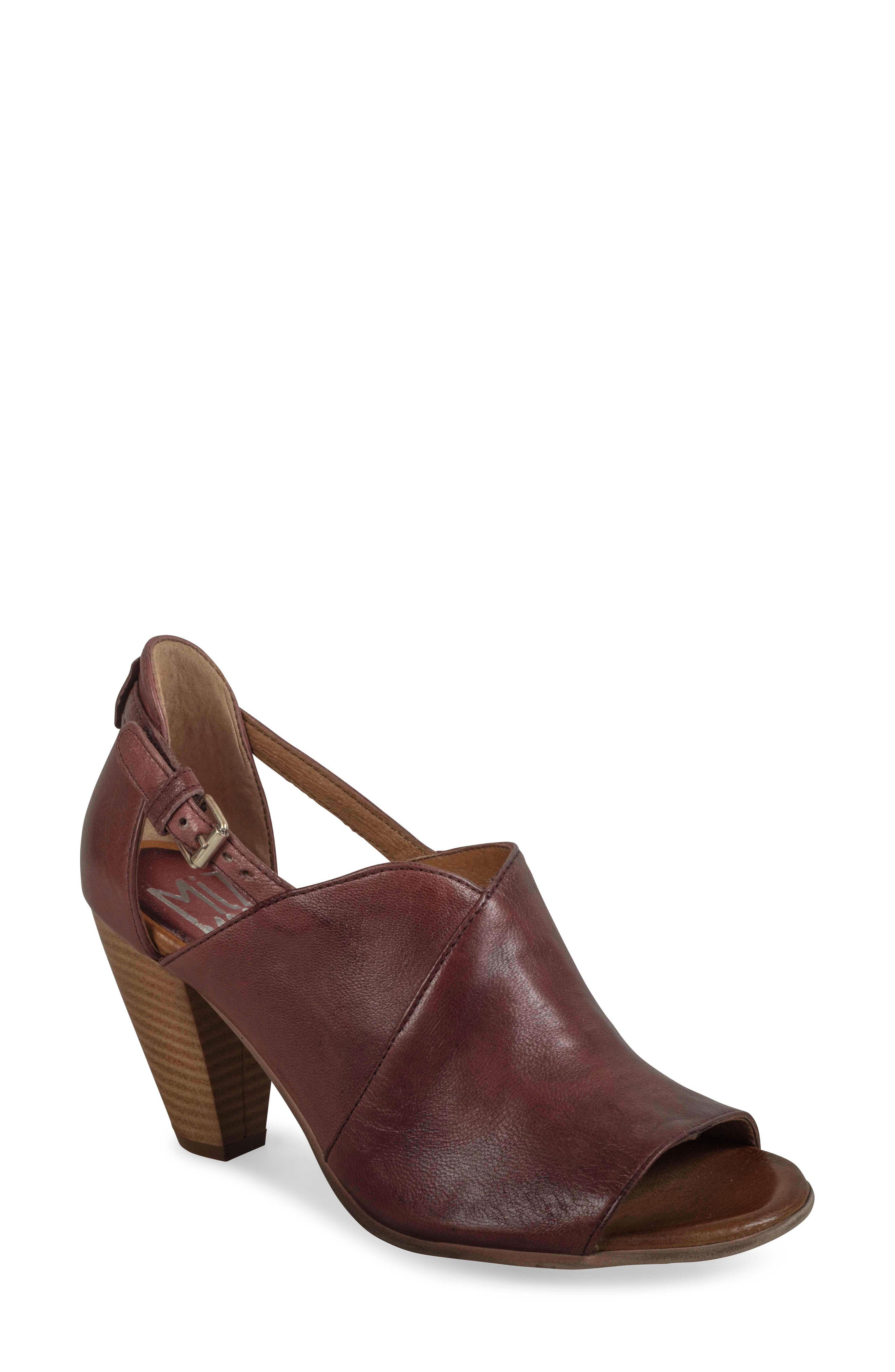 Miz Mooz Margo Open Toe Pump, Burgundy