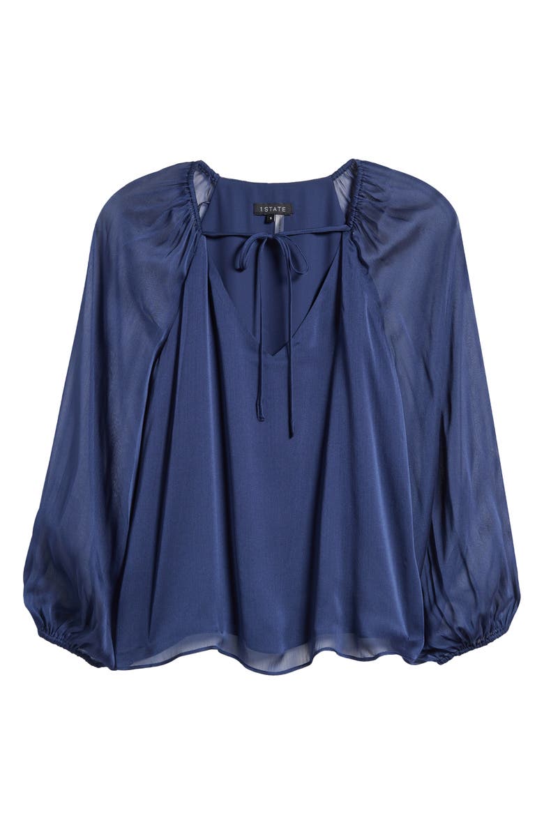 1.STATE Tie Neck Chiffon Top | Nordstrom