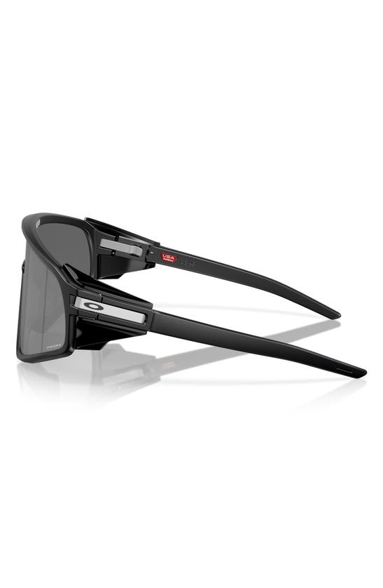 Shop Oakley Latch Panel 35mm Polarized Rectangular Sunglasses In Matte Black