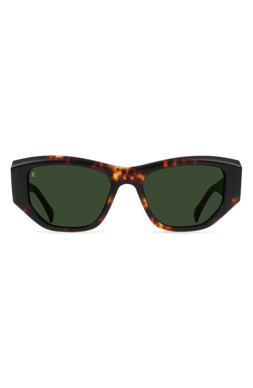 RAEN Ynez 54mm Mirrored Square Sunglasses in Ristretto Tortoise/Green at Nordstrom