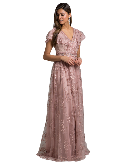Lara New York Lace, V-neck Dress In Mauve