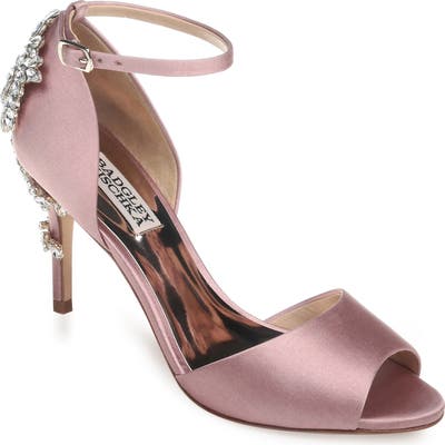 Badgley Mischka Vienna Crystal Embellished Ankle Strap Pump, Pink