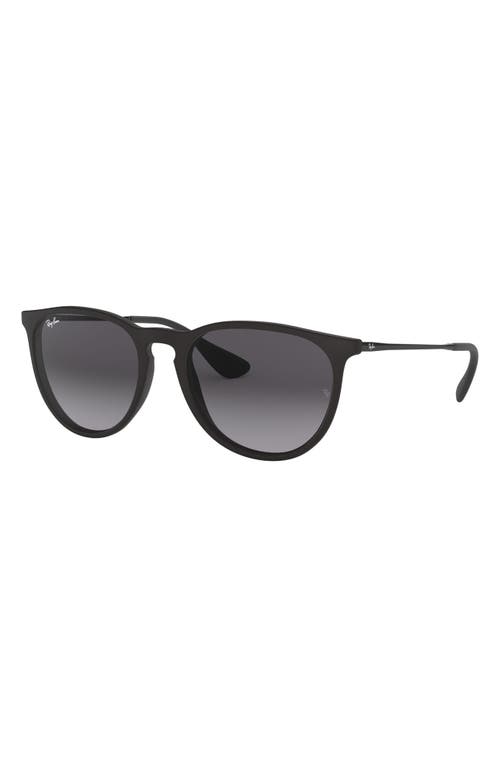 Shop Ray Ban Ray-ban Erika 54mm Gradient Round Sunglasses In Black/grey Gradient