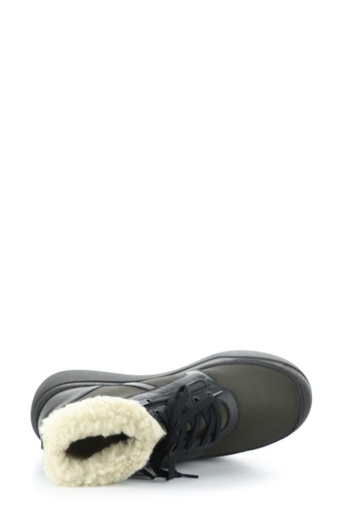 Softinos By Fly London Faux Shearling Bootie In Khaki Smooth Leather