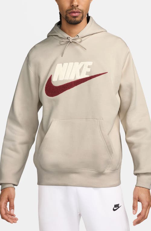 Nike Cotton Blend Fleece Hoodie In Light Orewood Brn