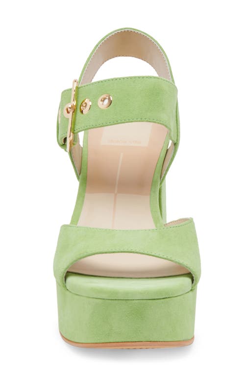 Shop Dolce Vita Bobby Platform Sandal In Lime Suede