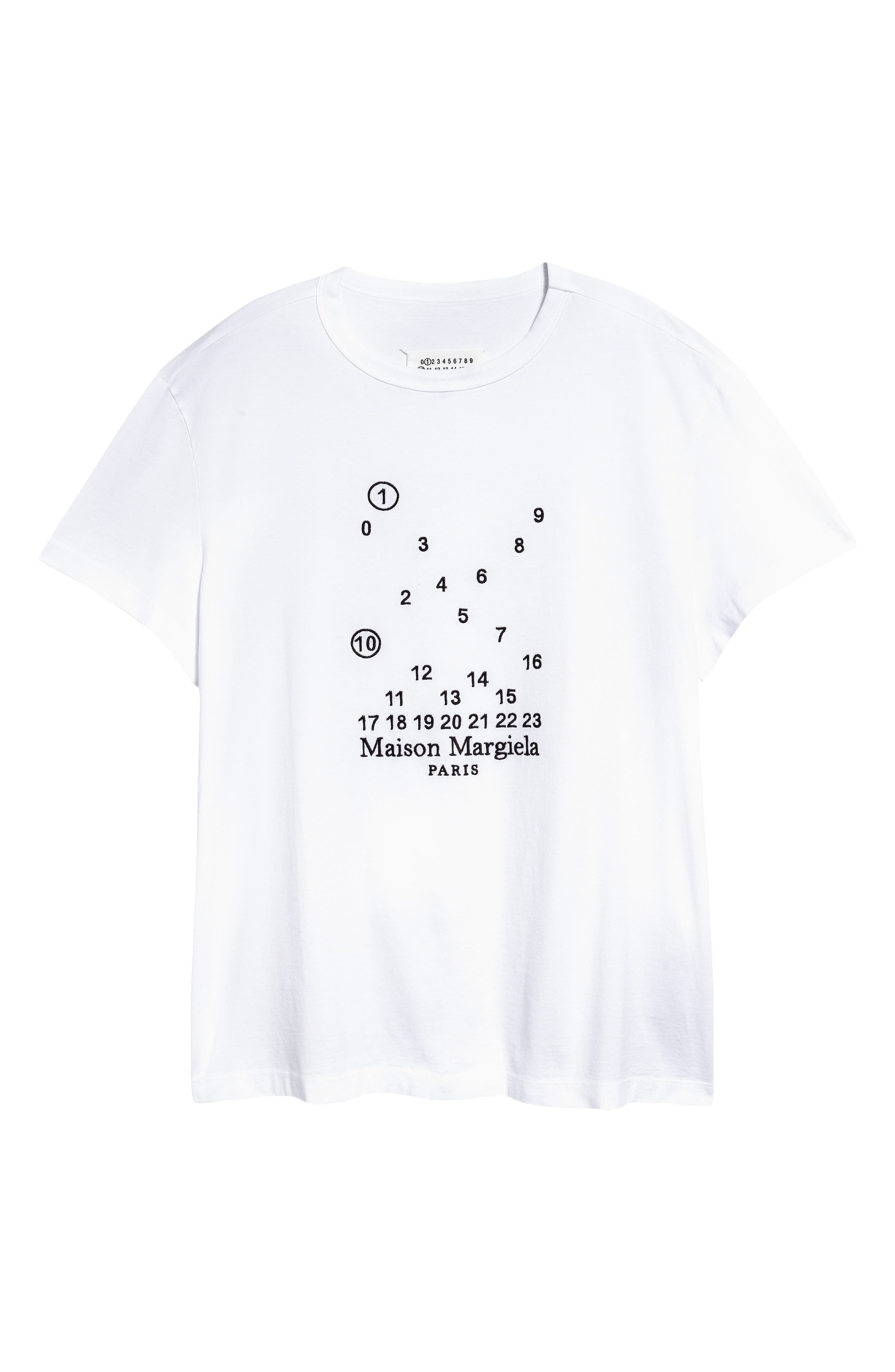 Maison Margiela Number Logo Cotton T-Shirt in Charcoal | Smart Closet