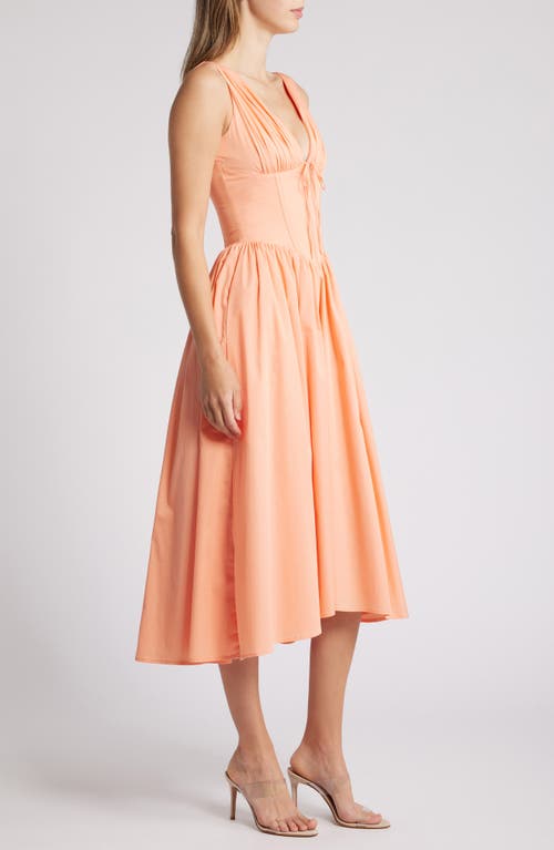 House Of Cb Emmelina Corset Bodice Cocktail Dress In Papaya Punch