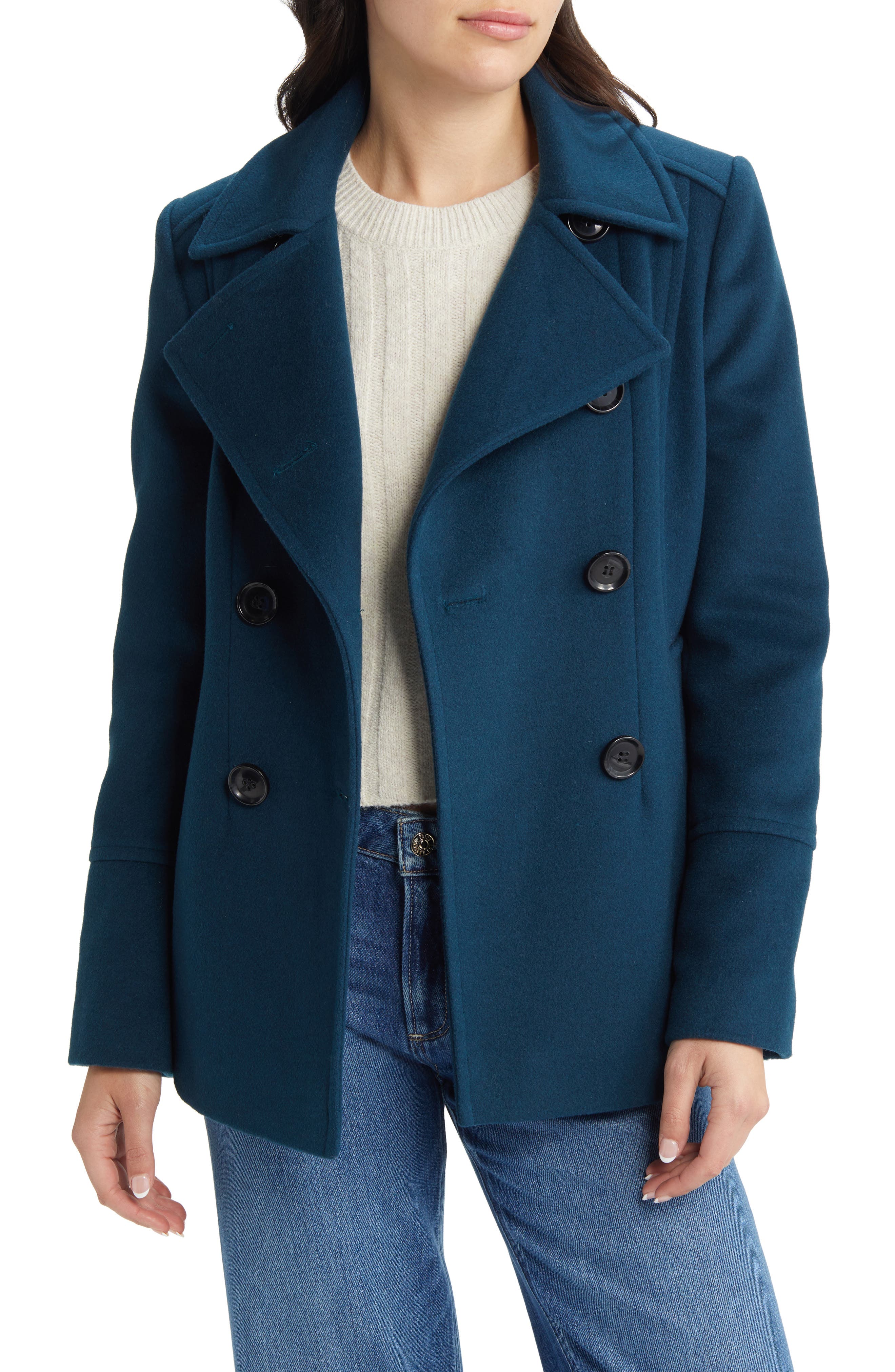 sam edelman double breasted wool blend peacoat