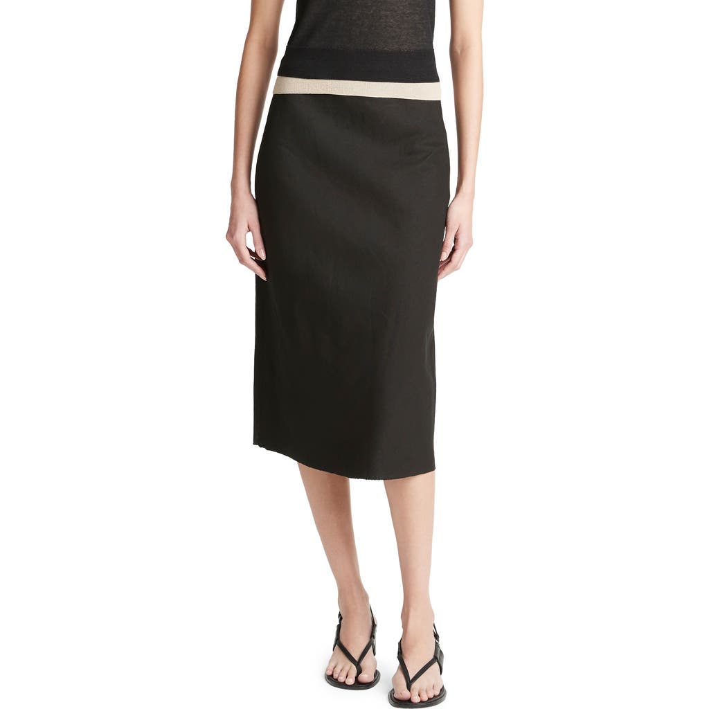 VINCE VINCE EASY LINEN BLEND SLIP SKIRT