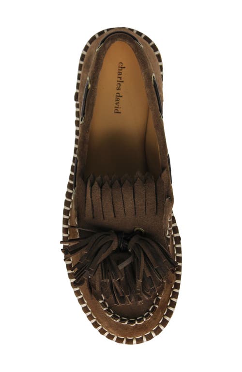 Shop Charles David Poppy Kiltie Fringe Loafer In Dark Tan