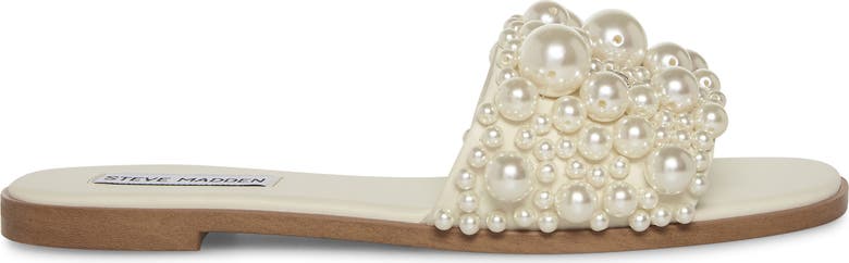 Victoria K. Fluffy Faux Fur Sandals – Pearl & Denim Love Slides, Flat Platform