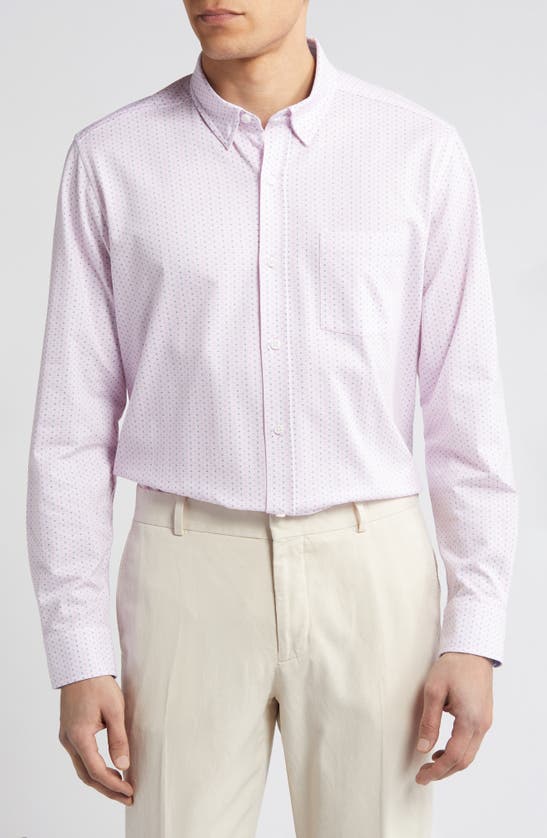 Shop Johnston & Murphy Xcflex Dot Print Button-up Shirt In Pink