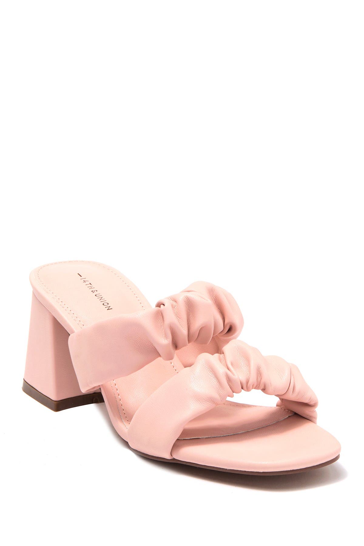 14th & Union Zandal Scrunch Block Heel Sandal In Light/pastel Pink