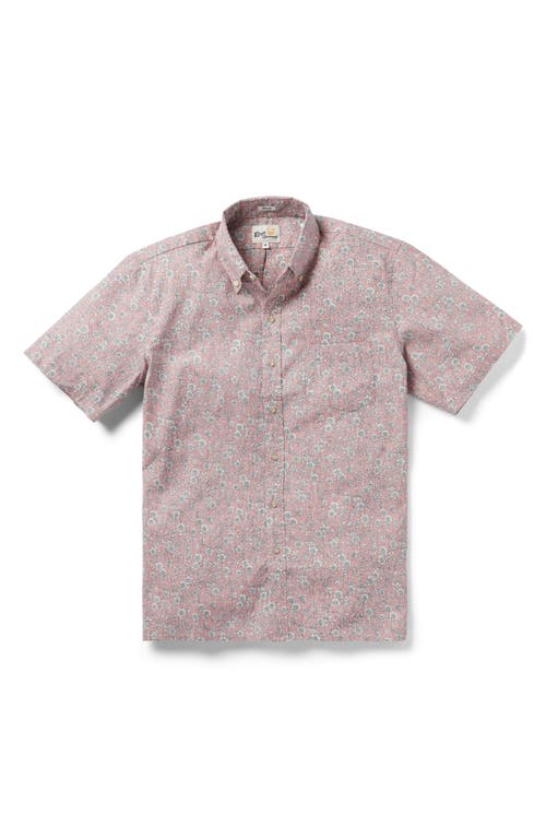 Reyn Spooner Classic Fit Kettle Floral Print Short Sleeve Button-Down Shirt in Blush