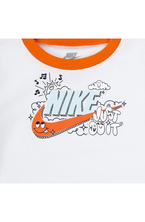 Shop Nike Logo Graphic T-shirt & Print Shorts Set In Glacier Blue