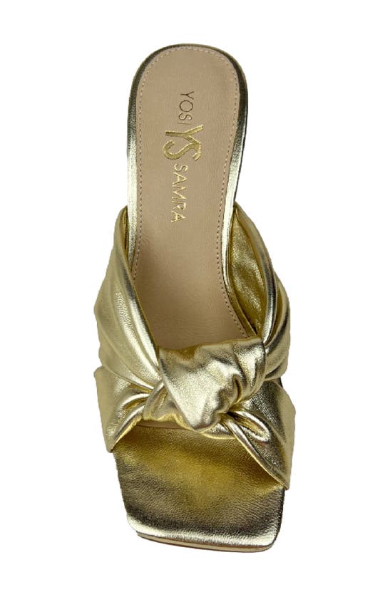Shop Yosi Samra Hazel Knotted Slide Sandal In Yellow Gold