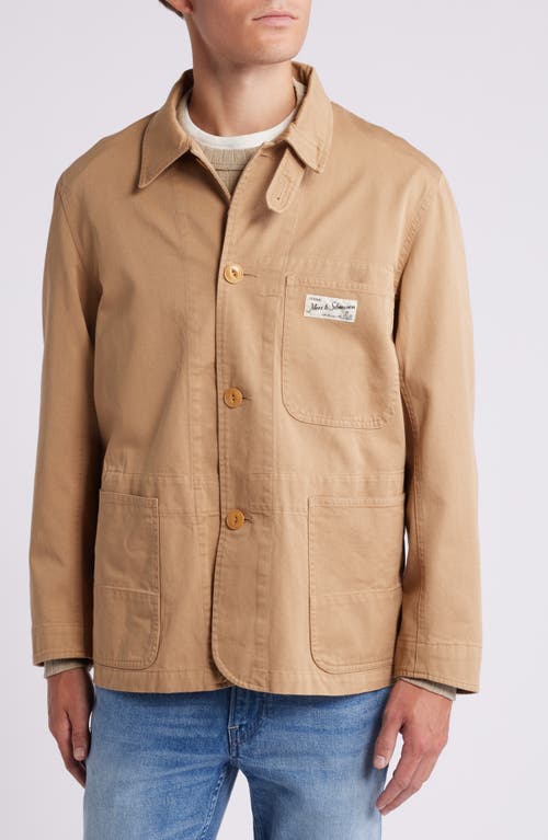 Shop Merz B Schwanen Organic Cotton Workwear Jacket In Khaki
