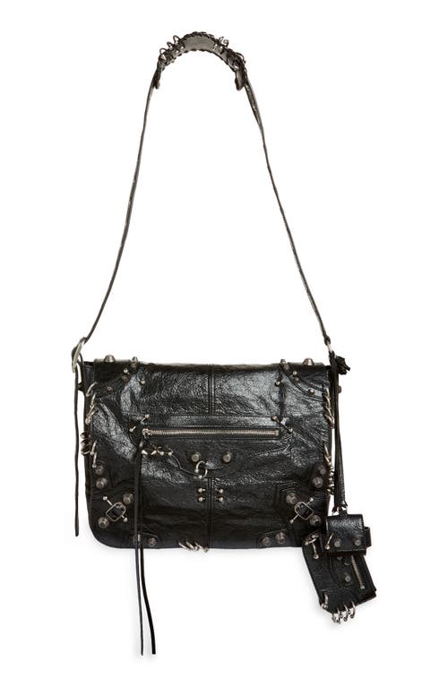 Balenciaga Medium Le Cagole Piercing Messenger Bag in Black at Nordstrom