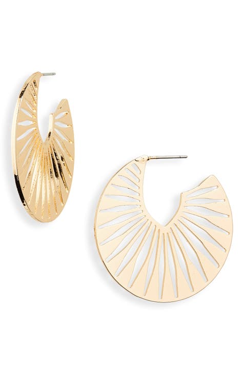 Radial Spoke Hoop Earrings