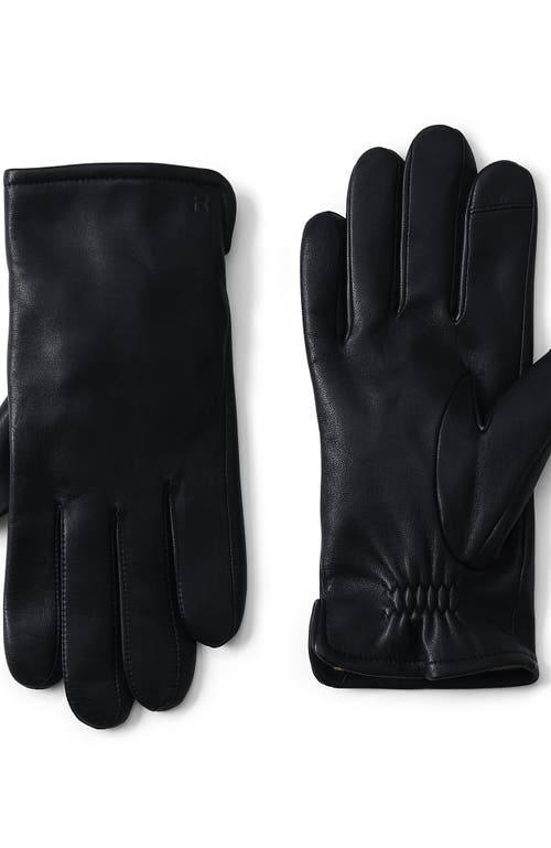 Shop Lands' End Cashmere Lined Ez Touch Leather Glove In Black