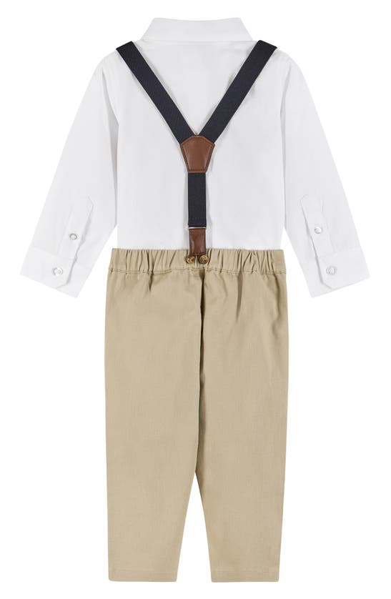 Shop Andy & Evan Button-up Shirt, Suspenders, Pants & Bow Tie Set In White