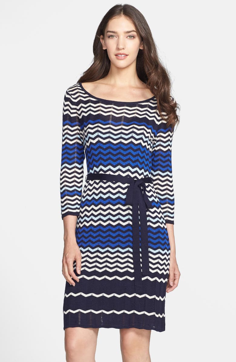 Taylor Dresses Zigzag Knit Sweater Dress | Nordstrom