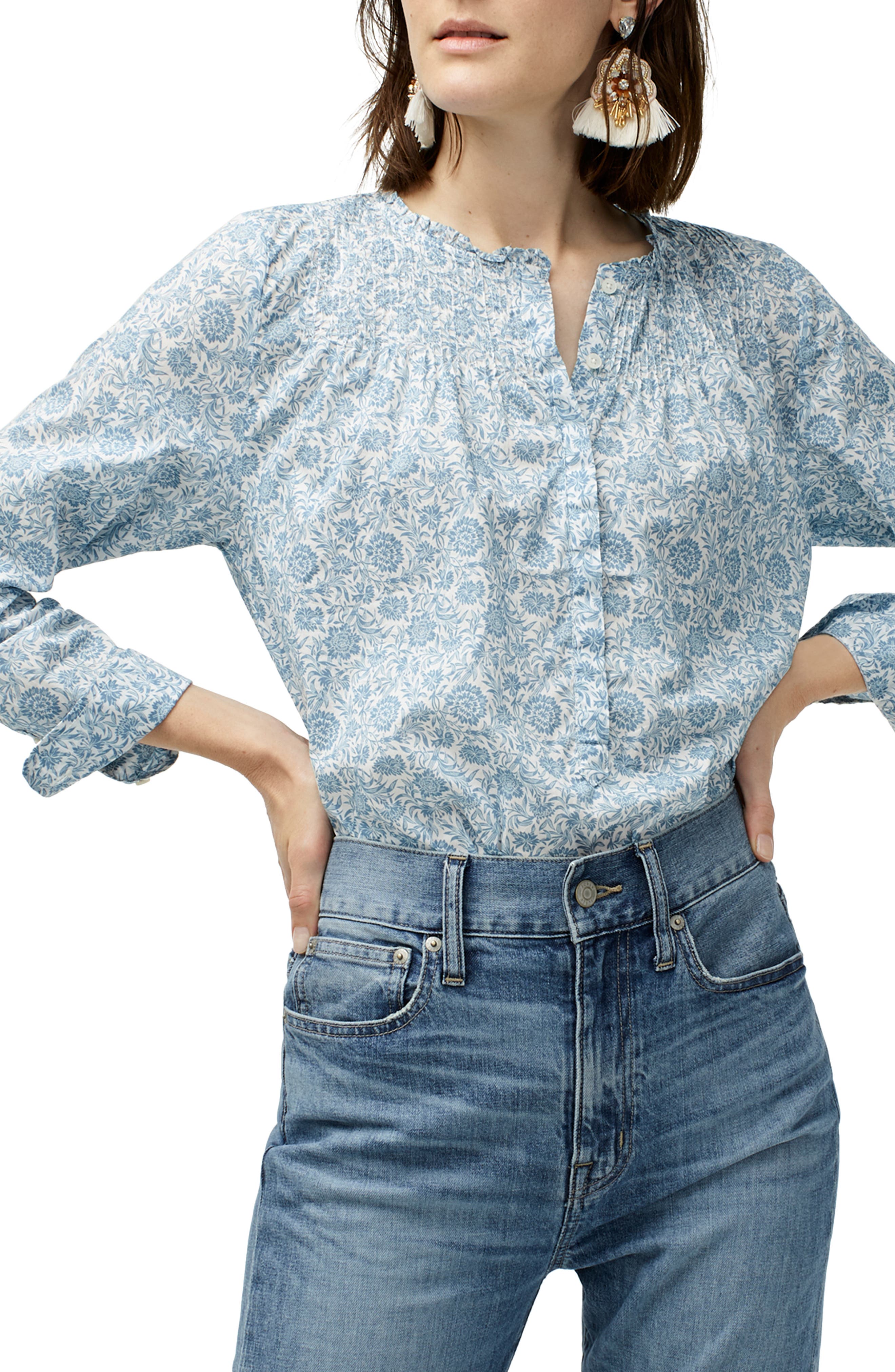 J.Crew Liberty Devonshire Floral Classic Popover Shirt Nordstrom