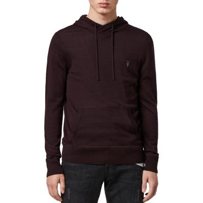 Allsaints Mode Merino Wool Hoodie, Burgundy