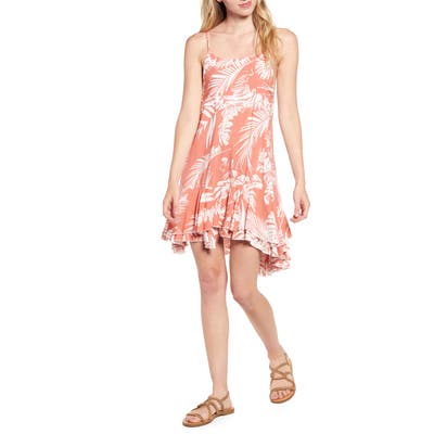 Lira Clothing Monterey Palm Print Minidress, Coral