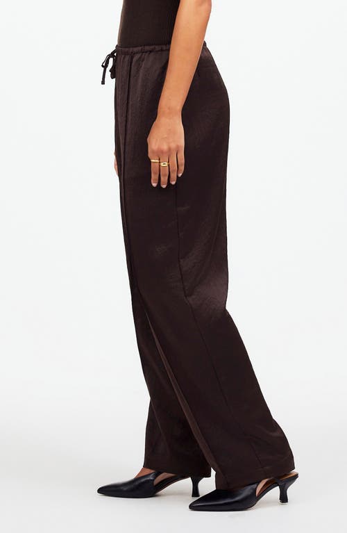 Shop Madewell Pintuck Slim Pull-on Pants In Dark Carob