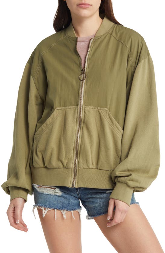 Free People Karma Cotton Bomber Jacket In Willow Combo ModeSens
