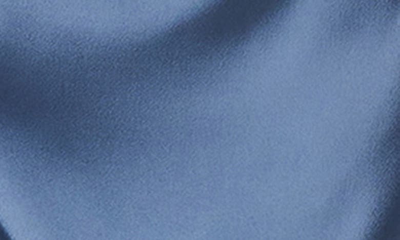 Astr Mirie Asymmetric Satin Dress In Slate Blue