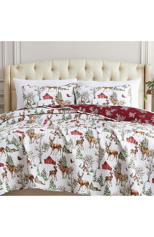Southshore Fine Linens White Christmas Oversize Holiday Quilt Set In White Christmas