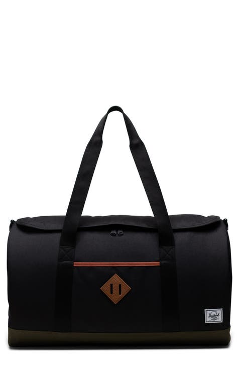Steve Madden Duffel Travel Overnight Bag Carry On Logo Weekender Bag Black  & Whi