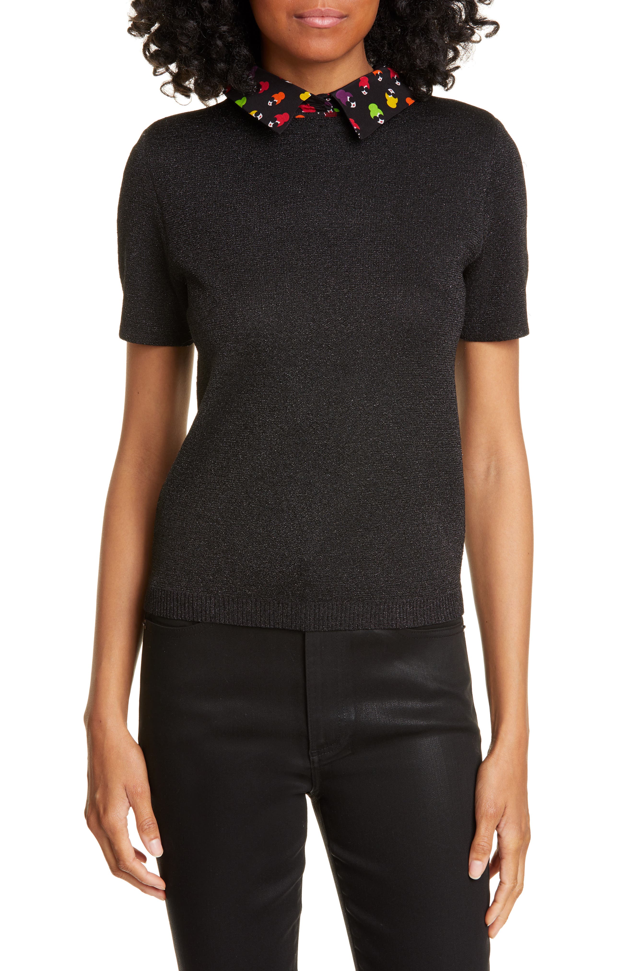 short sleeve sweater with collar