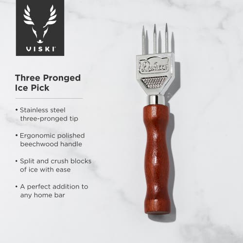Viski Professional Three Pronged Ice Pick In Brown