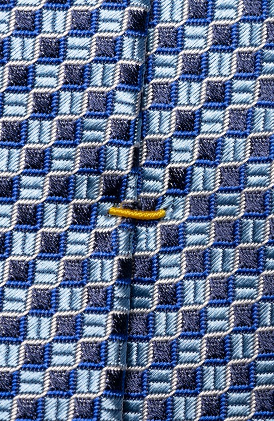 Shop Eton Square Neat Silk Tie In Medium Blue