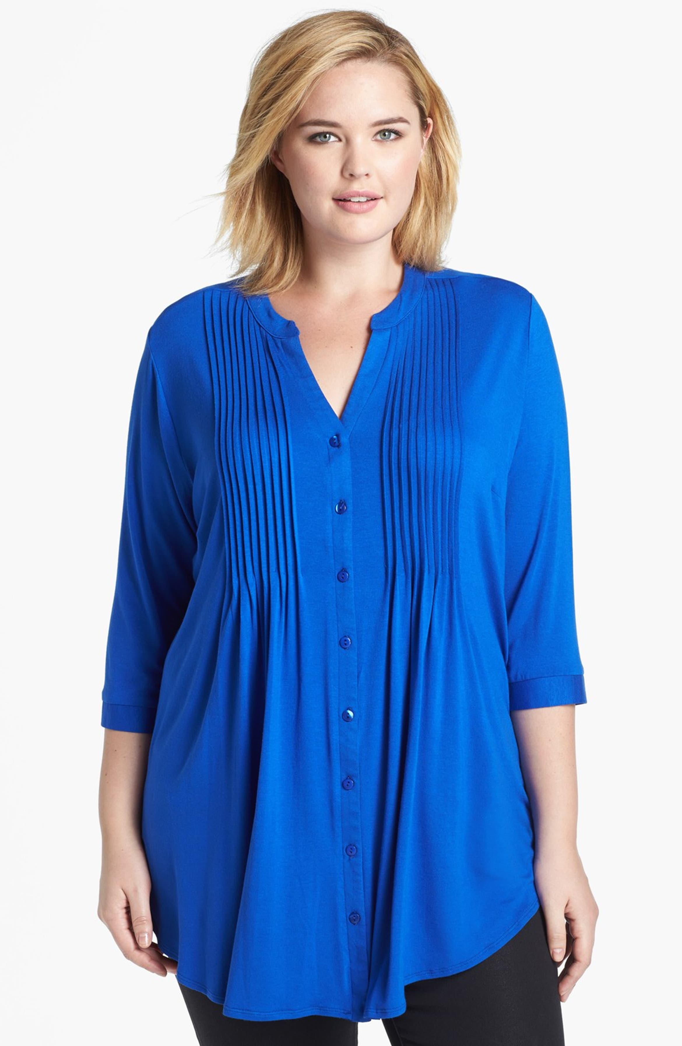Evans Pintucked Jersey Shirt (Plus Size) | Nordstrom