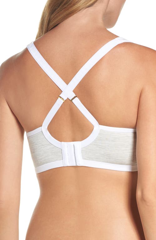 Shop Natori Yogi Convertible Sports Bra In Feather Grey/white