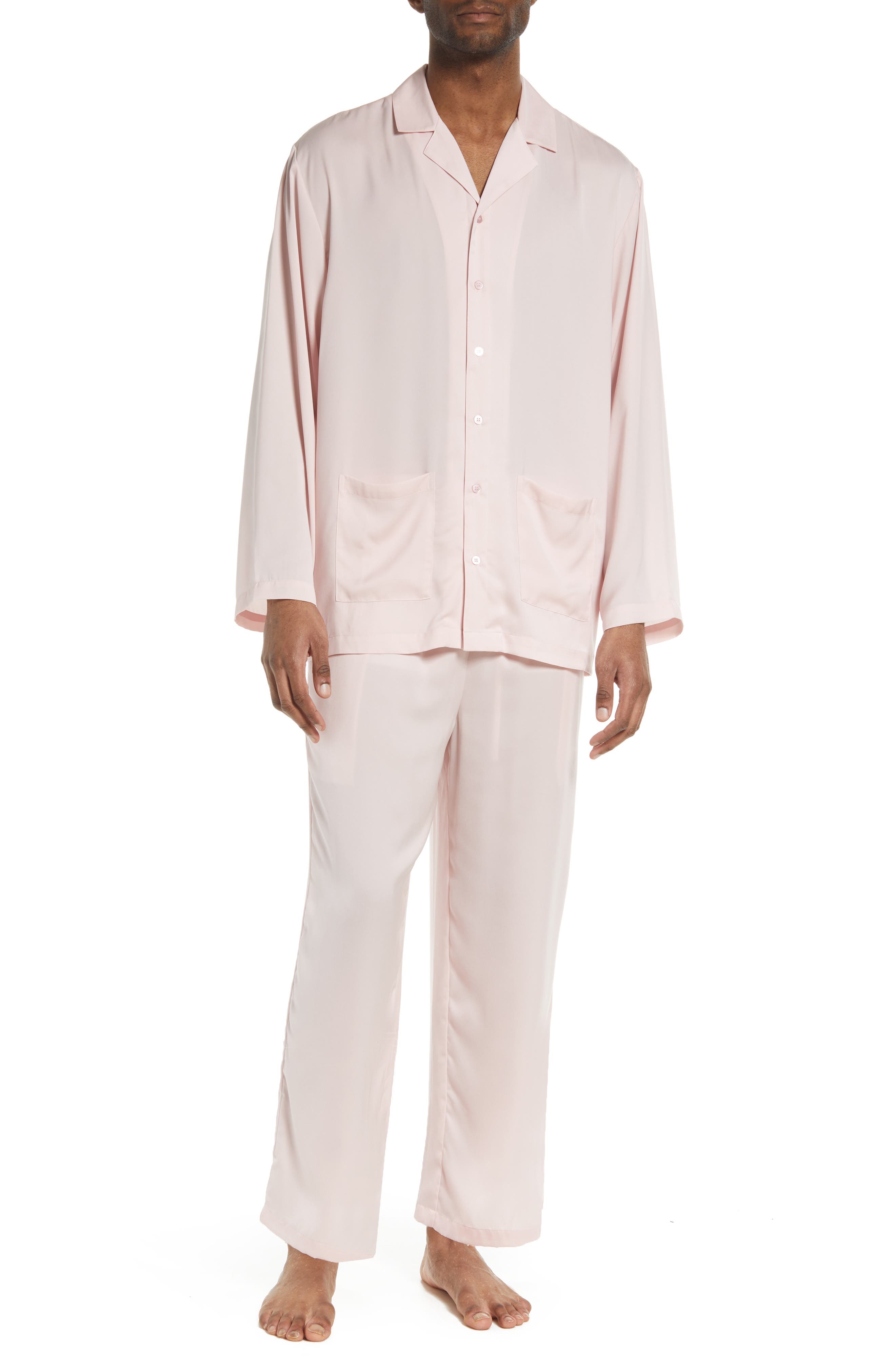 Mens Relaxed Satin Pajama Shorts in Pink Lotus at Nordstrom Nordstrom Men Clothing Loungewear Pajamas 