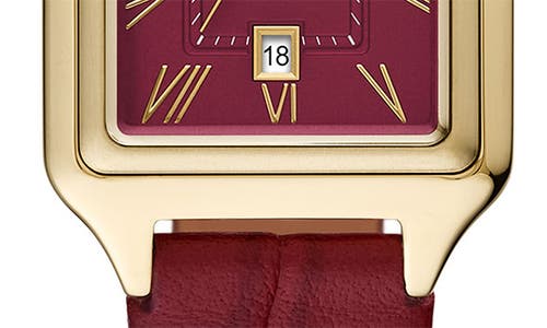 Shop Fossil Raquel Leather Strap Watch, 23mm In Red/gold