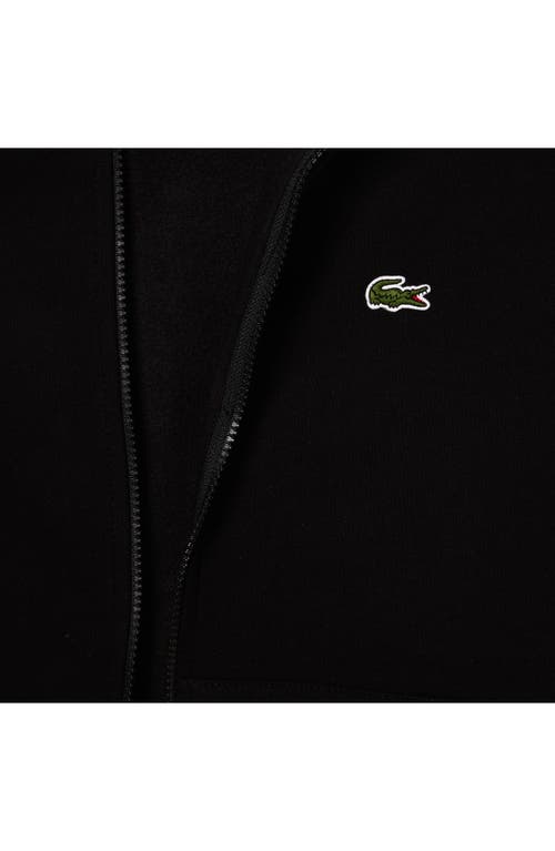 Shop Lacoste Zip Hoodie In Noir