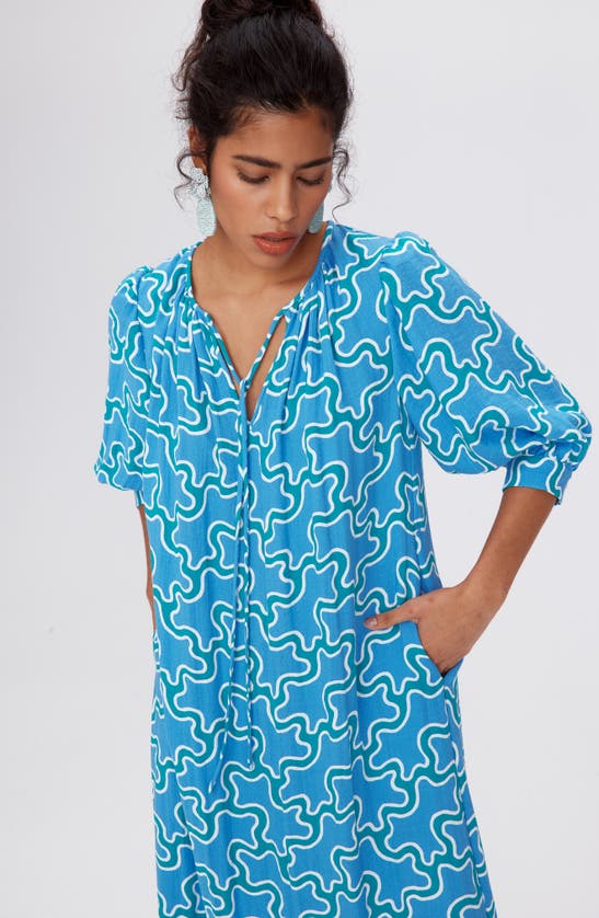 Shop Dvf Diane Von Furstenberg Drogo Geometric Print Maxi Dress In Cloud Patch Blue Med