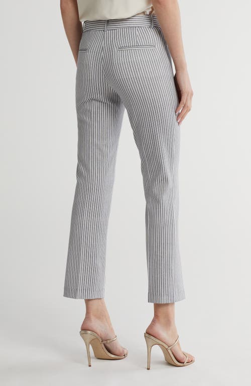 Shop Amanda & Chelsea Chelsea Slim Straight Pants In Blue/white