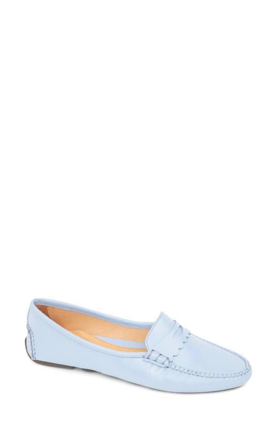 Shop Patricia Green Janet Scalloped Driving Loafer In French Blue