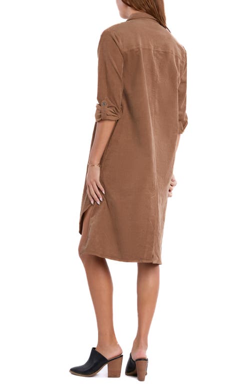 WASH LAB DENIM WASH LAB DENIM CHILL OUT HIGH-LOW CORDUROY SHIRTDRESS