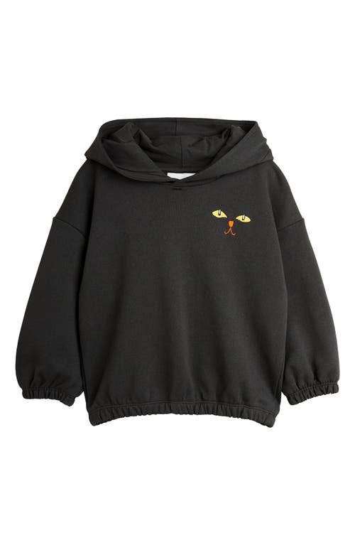 Shop Mini Rodini Kids' Cat Ears Hoodie In Black